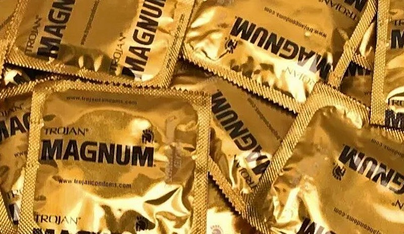 Magnum condoms on the surface