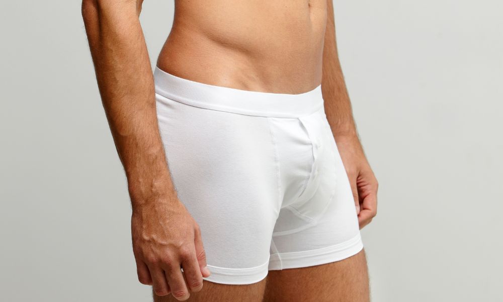 Man in white underpants